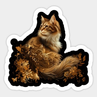 Cottagecore Aesthetic Cat Fields Sticker